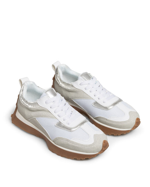 Tenis Blanco Plata Linea Brillos 9448